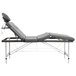 Table de massage 4 zones Cadre en aluminium Anthracite 186x68cm 