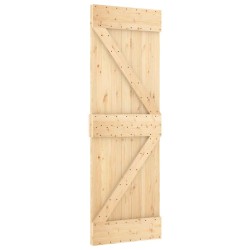 Porte coulissante et kit de quincaillerie 70x210 cm pin massif 