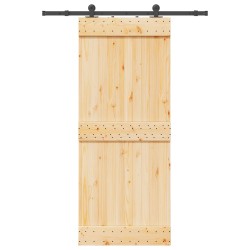 Porte coulissante et kit de quincaillerie 85x210 cm pin massif 