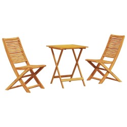 Set de meubles d'extérieur 3 pcs Bois naturel 60 x 60 x 75 cm 