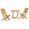 Set de meubles d'extérieur 3 pcs Bois naturel 60 x 60 x 75 cm 
