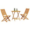 Set de meubles d'extérieur 3 pcs Bois naturel 60 x 60 x 75 cm 