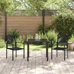 Ensemble de jardin de 3 pièces en rotin noir 