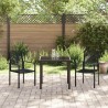Ensemble de jardin de 3 pièces en rotin noir 