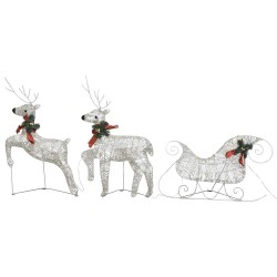 Décoration de Noël Rennes avec traîneau 60 LED Extérieur Doré  