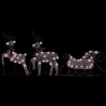 Décoration de Noël Rennes avec traîneau 60 LED Extérieur Doré  