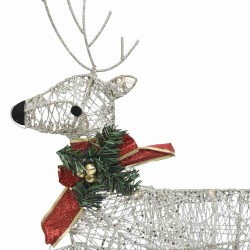 Décoration de Noël Rennes avec traîneau 60 LED Extérieur Doré  