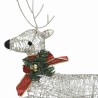 Décoration de Noël Rennes avec traîneau 60 LED Extérieur Doré  