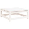 Repose-pied de jardin blanc 70x70x30 cm bois de pin massif 