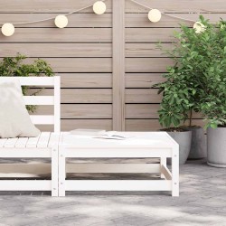 Repose-pied de jardin blanc 70x70x30 cm bois de pin massif 