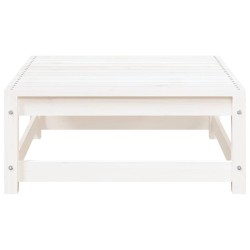 Repose-pied de jardin blanc 70x70x30 cm bois de pin massif 
