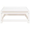Repose-pied de jardin blanc 70x70x30 cm bois de pin massif 