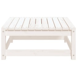 Repose-pied de jardin blanc 70x70x30 cm bois de pin massif 
