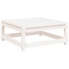 Repose-pied de jardin blanc 70x70x30 cm bois de pin massif 
