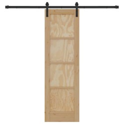Porte Coulissante avec Kit de Quincaillerie 61x198.5 cm Bois Massif en Pin 