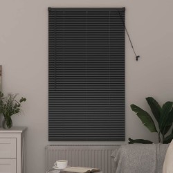 Store de Fenêtre avec des rideaux Autre Noir 80 x 130 cm Aluminium 