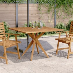 Table de jardin carrée 110x110x75 cm bois d'acacia solide 
