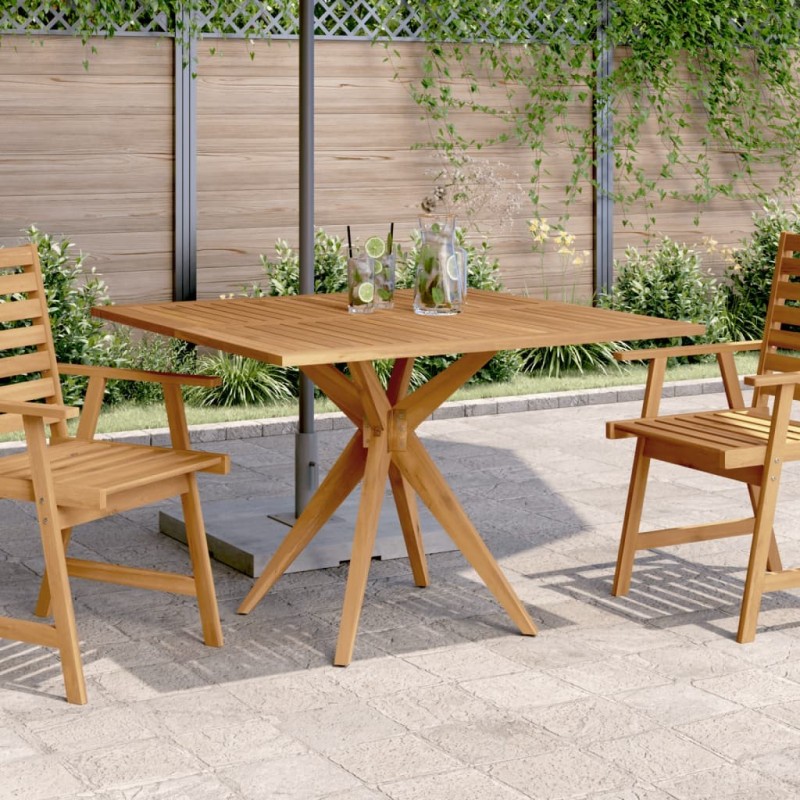 Table de jardin carrée 110x110x75 cm bois d'acacia solide Table de jardin carrée 110x110x75 cm bois d'acacia solide