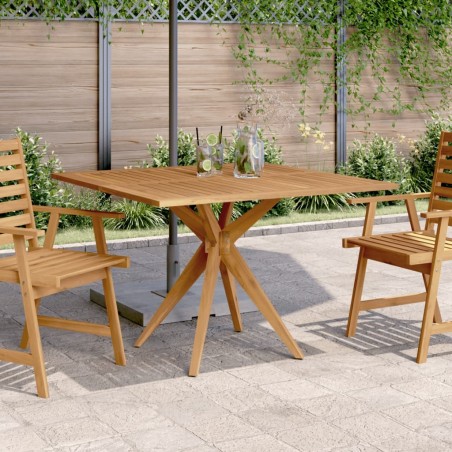 Table de jardin carrée 110x110x75 cm bois d'acacia solide 