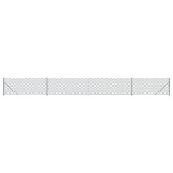 Clôture en mailles de chaîne avec bride argenté 1x10 m 