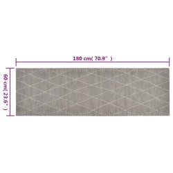 Tapis de cuisine lavable impression losange 60x180 cm velours 