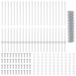 Set de clôture de jardin Ensemble de 2 Acier galvanisé 25 x 1 m 