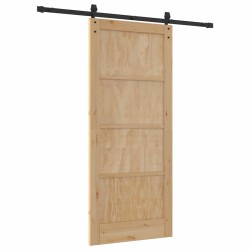 Porte Coulissante avec Quincaillerie 86x198,5 cm Bois Massif de Pin 