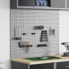 Tableaux Perforés 2 Pack avec 8 Accessoires, Gris, 50x80 cm Acier 
