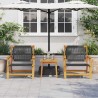 Set de Chaises d'Extérieur avec Table - 3 Pièces en Bois d'Acacia Noir 