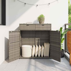 Armoire de rangement de jardin gris 105x55x113cm résine tressée 