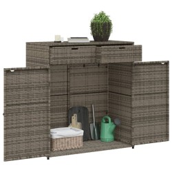 Armoire de rangement de jardin gris 105x55x113cm résine tressée 