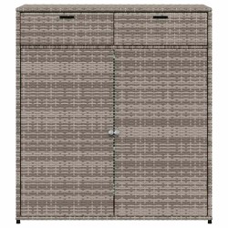 Armoire de rangement de jardin gris 105x55x113cm résine tressée 