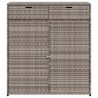 Armoire de rangement de jardin gris 105x55x113cm résine tressée 