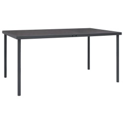 Table à dîner d'extérieur Anthracite 150x90x74 cm Acier 