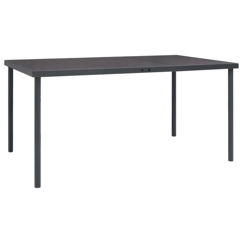 Table à dîner d'extérieur Anthracite 150x90x74 cm Acier 