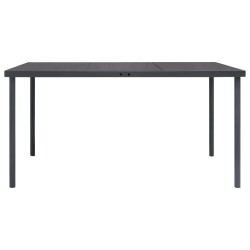 Table à dîner d'extérieur Anthracite 150x90x74 cm Acier 