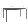 Table à dîner d'extérieur Anthracite 150x90x74 cm Acier 