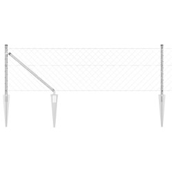 Jeu de Poteaux de Clôture Argent 25 x 0.8 m Acier galvanisé 