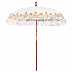 Parasol balinais Crème (210-220) x 260 cm Coton et bois massif 