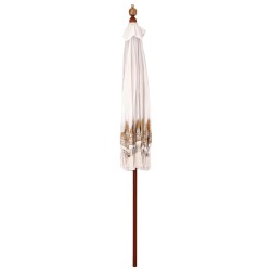 Parasol balinais Crème (210-220) x 260 cm Coton et bois massif 