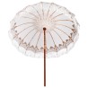 Parasol balinais Crème (210-220) x 260 cm Coton et bois massif 