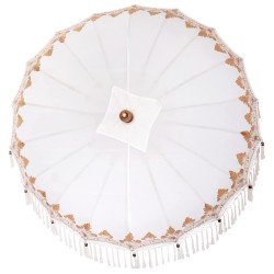 Parasol balinais Crème (210-220) x 260 cm Coton et bois massif 