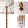Parasol balinais Crème (210-220) x 260 cm Coton et bois massif 