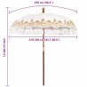 Parasol balinais Crème (210-220) x 260 cm Coton et bois massif 