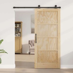 Porte coulissante avec kit de quincaillerie 'ORKDAL'en bois massif de pin 