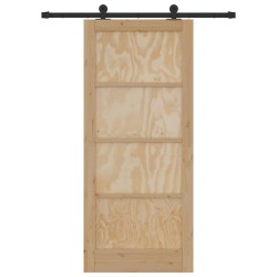 Porte coulissante avec kit de quincaillerie 'ORKDAL'en bois massif de pin 