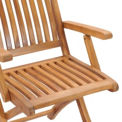 Chaises de jardin lot de 2 et coussins anthracite Bois de teck 