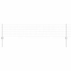 Euro Clôture avec 22 Poteaux Argent 0,4x50 m Acier 