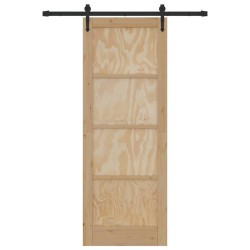 Porte coulissante Autre Marron 78 x 211 cm Bois massif en pin 
