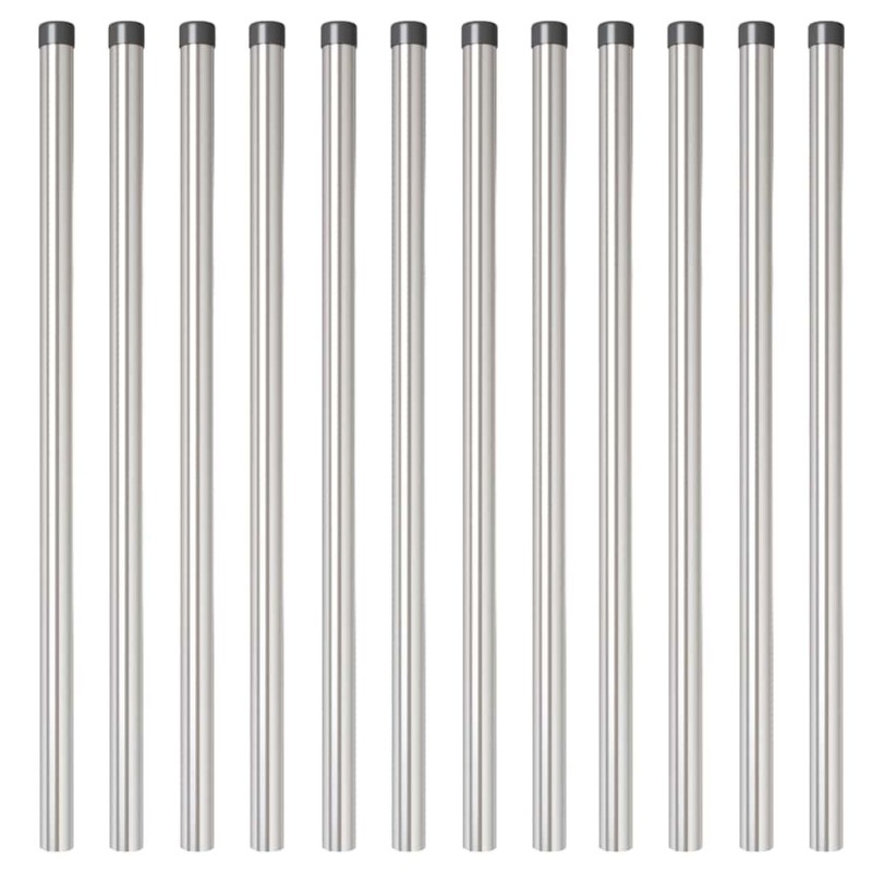 Poteaux de clôture 12 pcs Argent 110 cm Acier galvanisé 